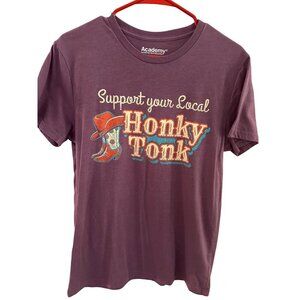 Support Your Local Honky Tonk Cowboy Boots Purple Tshirt